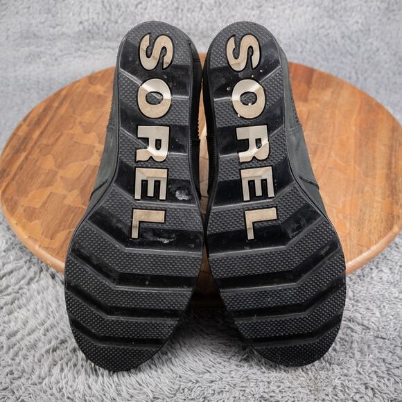 Sorel Joan of Arctic II Boots Women's 9 Black Leather Chelsea Hidden Wedge Shoes - Picture 8 of 8